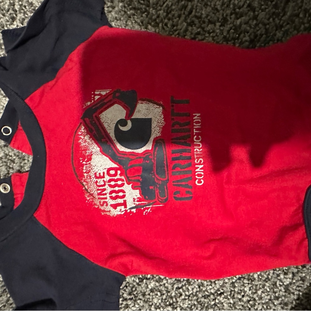 Carhartt Kids Red and Navy Construction Graphic Tee
